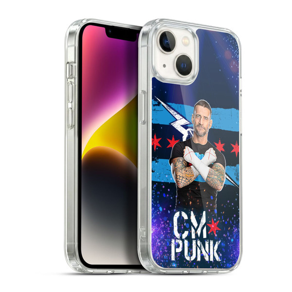WWE CM Punk Portrait Soft Gel Case for Apple iPhone 14 Plus & MagSafe