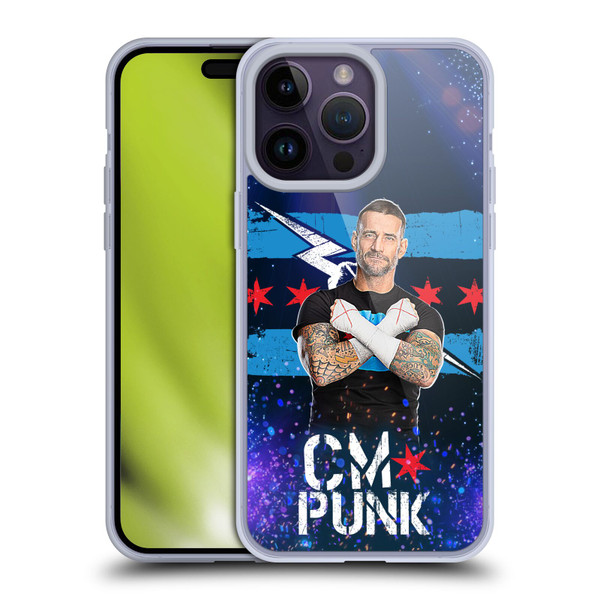 WWE CM Punk Portrait Soft Gel Case for Apple iPhone 14 Pro Max & MagSafe