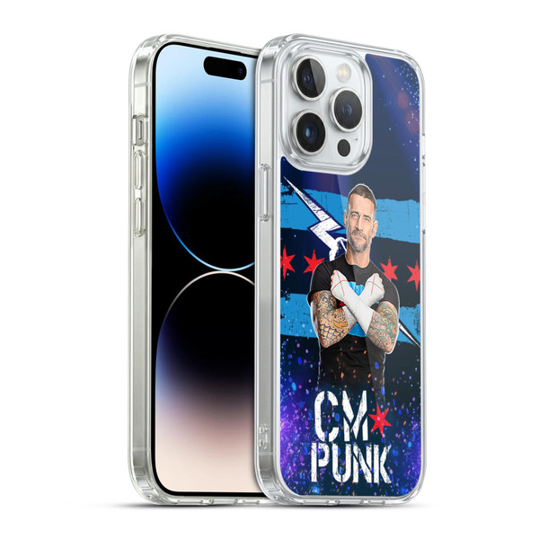 WWE CM Punk Portrait Soft Gel Case for Apple iPhone 14 Pro Max & MagSafe