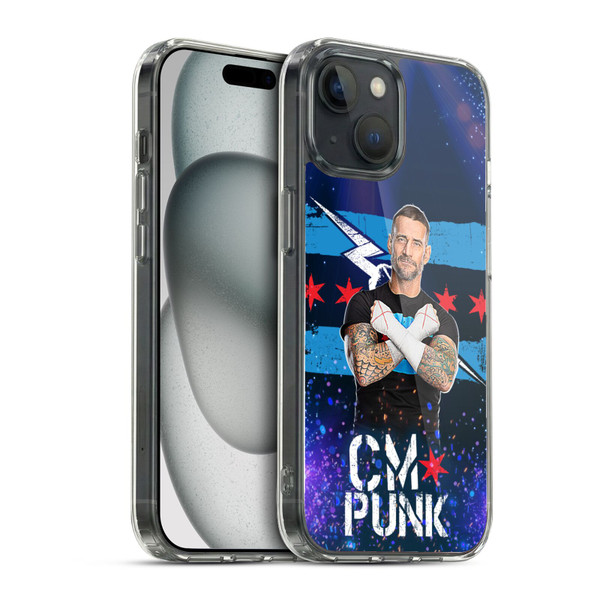 WWE CM Punk Portrait Soft Gel Case for Apple iPhone 15 & MagSafe