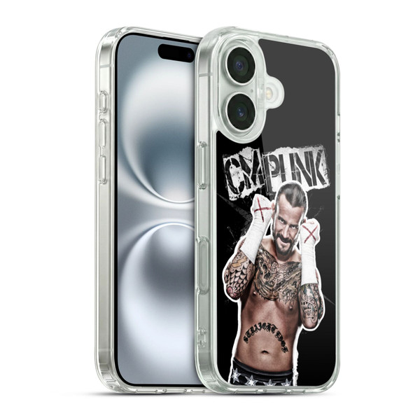 WWE CM Punk Graphics Soft Gel Case for Apple iPhone 16 & MagSafe