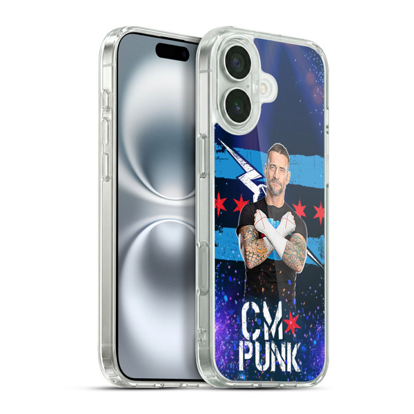 WWE CM Punk Portrait Soft Gel Case for Apple iPhone 16 Plus & MagSafe
