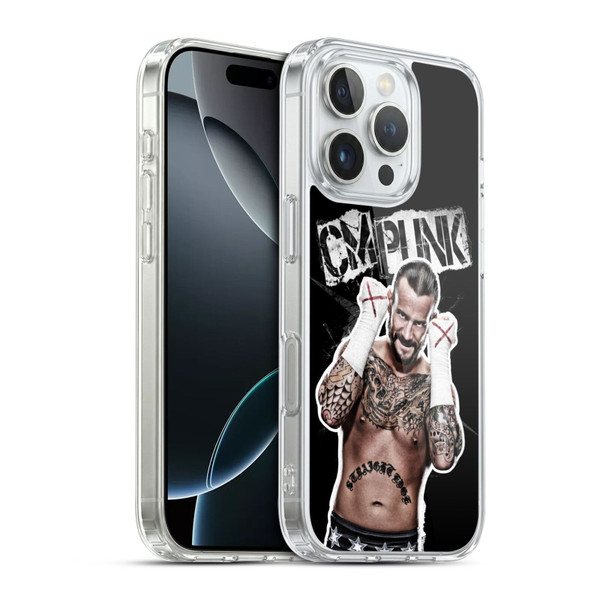 WWE CM Punk Graphics Soft Gel Case for Apple iPhone 16 Pro & MagSafe