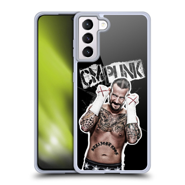 WWE CM Punk Graphics Soft Gel Case for Samsung Galaxy S21+ 5G & MagSafe
