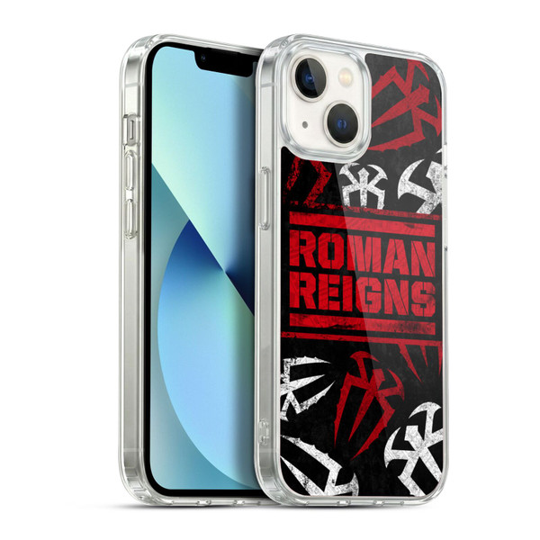 WWE Roman Reigns Logo Pattern Soft Gel Case for Apple iPhone 13