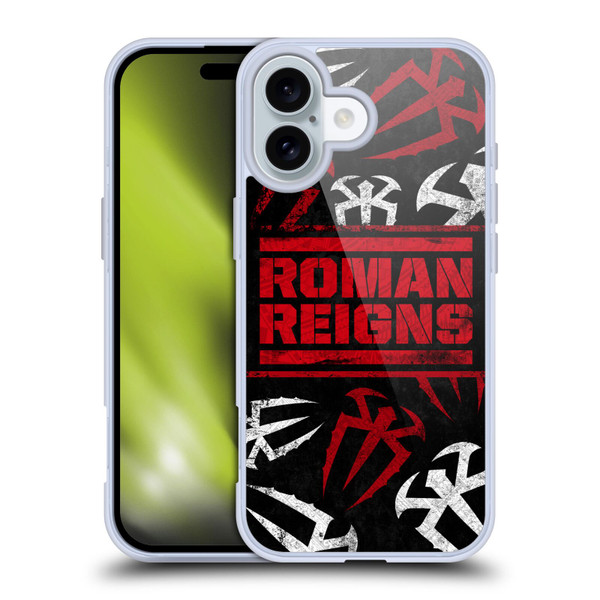 WWE Roman Reigns Logo Pattern Soft Gel Case for Apple iPhone 16 & MagSafe