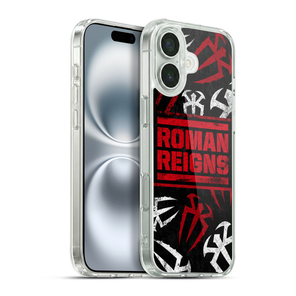 WWE Roman Reigns Logo Pattern Soft Gel Case for Apple iPhone 16 Plus & MagSafe