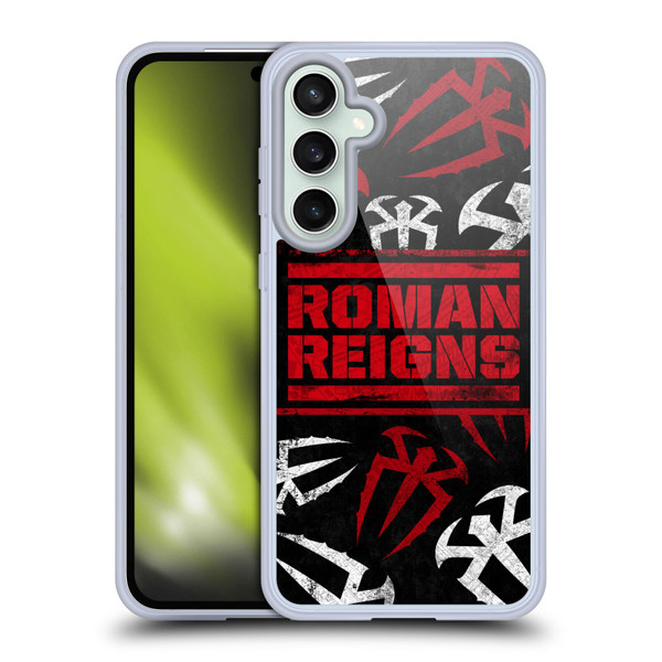 WWE Roman Reigns Logo Pattern Soft Gel Case for Samsung Galaxy S23 FE 5G & MagSafe