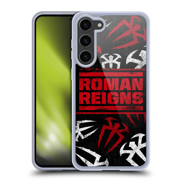 WWE Roman Reigns Logo Pattern Soft Gel Case for Samsung Galaxy S23+ 5G & MagSafe