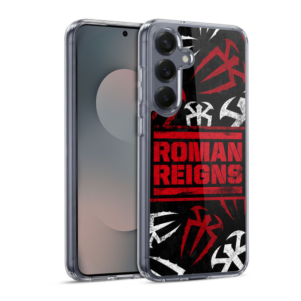 WWE Roman Reigns Logo Pattern Soft Gel Case for Samsung Galaxy S25 & MagSafe