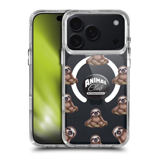 Animal Club International Icons Sloth Pattern SHOCKPROOF BUMPER CASE COMPATIBLE WITH Apple iPhone 17 Pro & MAGSAFE