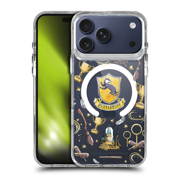 Harry Potter Magical Icons Hufflepuff Pattern SHOCKPROOF BUMPER CASE COMPATIBLE WITH Apple iPhone 17 Pro Max & MAGSAFE