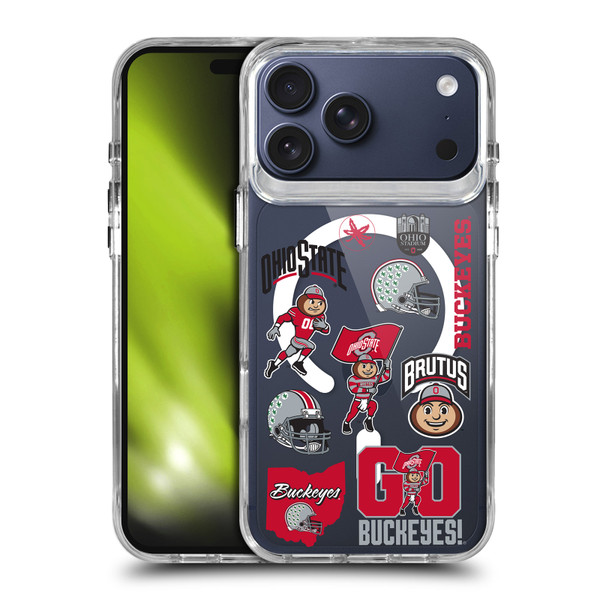 Ohio State University Logo Icon Sticker Collage SHOCKPROOF BUMPER CASE COMPATIBLE WITH Apple iPhone 17 Pro Max & MAGSAFE
