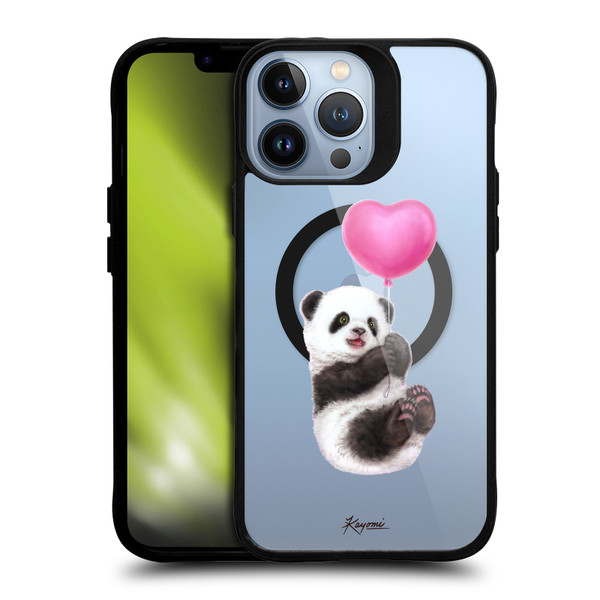 Kayomi Harai Animals Panda Balloon BLACK SHOCKPROOF BUMPER CASE COMPATIBLE WITH Apple iPhone 13 Pro Max & MAGSAFE