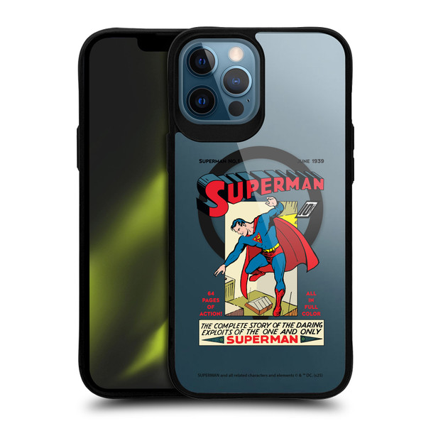 Superman DC Comics Logos and Comics Famous BLACK SHOCKPROOF BUMPER CASE COMPATIBLE WITH Apple iPhone 12 Pro Max & MAGSAFE