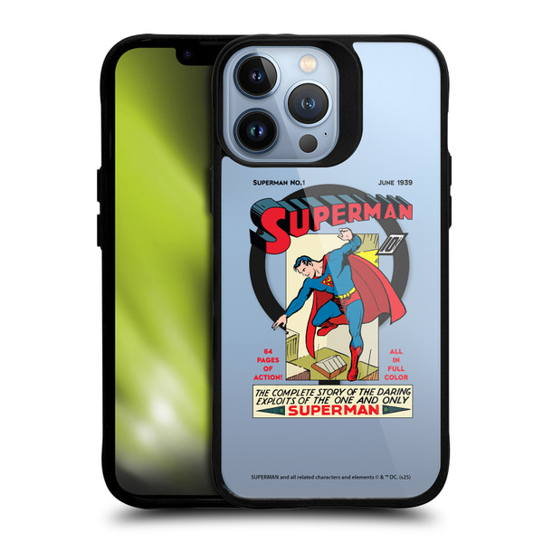 Superman DC Comics Logos and Comics Famous BLACK SHOCKPROOF BUMPER CASE COMPATIBLE WITH Apple iPhone 13 Pro Max & MAGSAFE