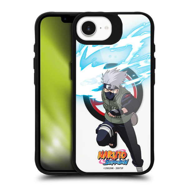Naruto Shippuden Characters & Icons Kakashi Hatake BLACK SHOCKPROOF BUMPER CASE COMPATIBLE WITH Apple iPhone 16e / Apple iPhone 17e & MAGSAFE