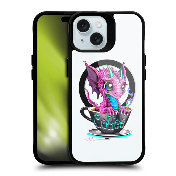 Ruth Thompson Cups and Dragons Coffee BLACK SHOCKPROOF BUMPER CASE COMPATIBLE WITH Apple iPhone 15 & MAGSAFE