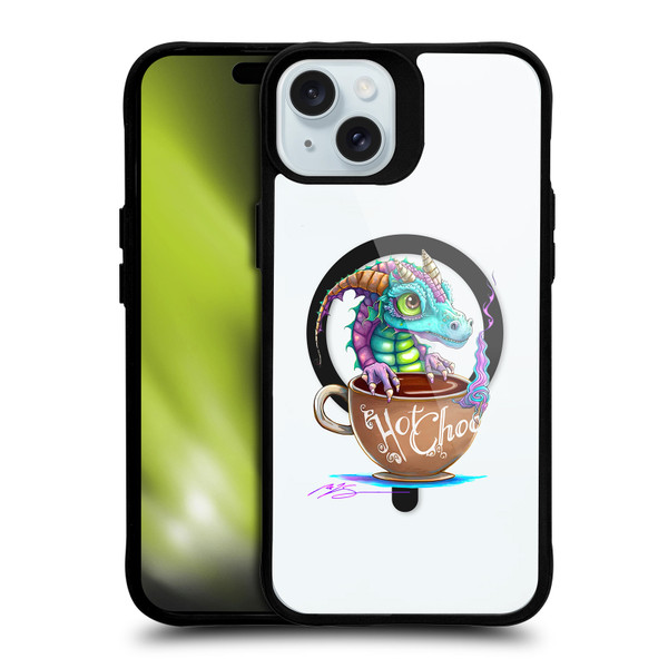 Ruth Thompson Cups and Dragons Hot Chocolate BLACK SHOCKPROOF BUMPER CASE COMPATIBLE WITH Apple iPhone 15 Plus & MAGSAFE