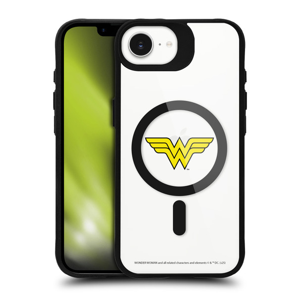 Wonder Woman DC Comics Logos and Comics Classic BLACK SHOCKPROOF BUMPER CASE COMPATIBLE WITH Apple iPhone 16e / Apple iPhone 17e & MAGSAFE