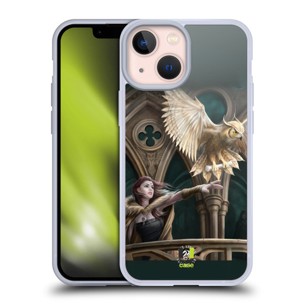 Anne Stokes Fantasy Characters Owl Messenger Soft Gel Case for Apple iPhone 13 Mini & MagSafe