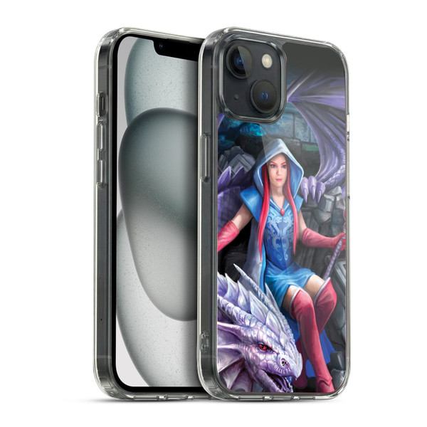 Anne Stokes Fantasy Characters Dragon Mage Throne Soft Gel Case for Apple iPhone 15 Plus & MagSafe