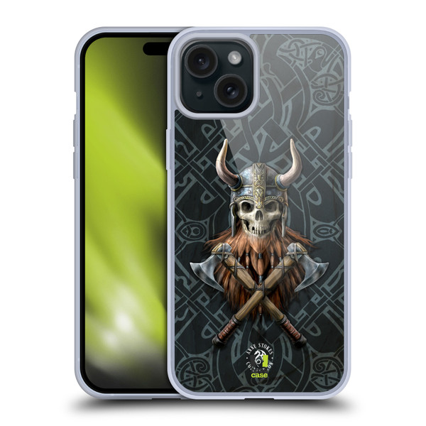 Anne Stokes Fantasy Collection Viking Skull Soft Gel Case for Apple iPhone 15 Plus & MagSafe