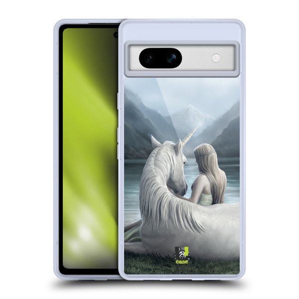 Anne Stokes Fantasy Characters Beyond Words Unicorn Soft Gel Case for Google Pixel 7a