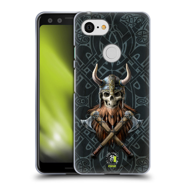 Anne Stokes Fantasy Collection Viking Skull Soft Gel Case for Google Pixel 3