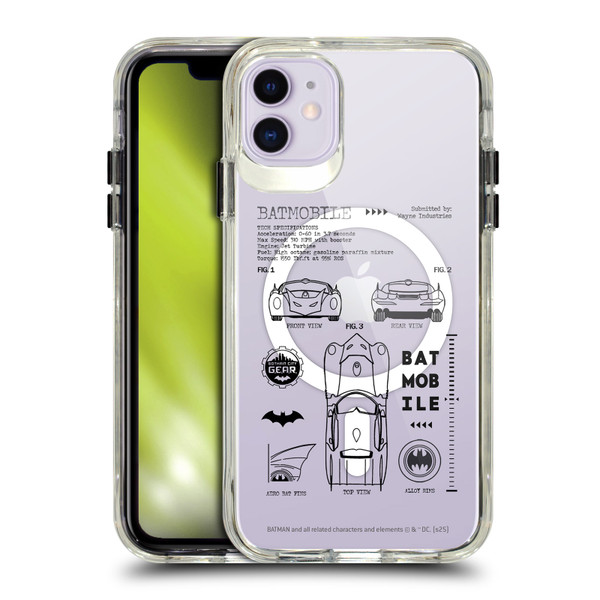 Batman DC Comics Logos and Comics Batmobile SHOCKPROOF BUMPER CASE COMPATIBLE WITH Apple iPhone 11 & MAGSAFE