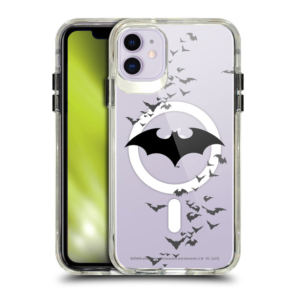 Batman DC Comics Logos and Comics Flying Bats SHOCKPROOF BUMPER CASE COMPATIBLE WITH Apple iPhone 11 & MAGSAFE