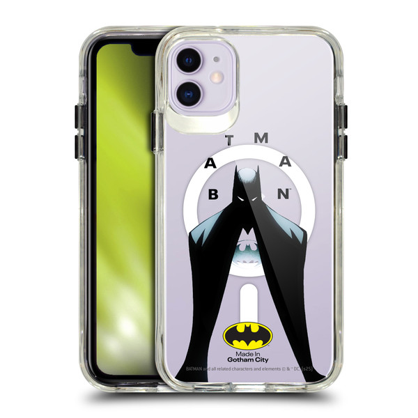 Batman DC Comics Logos and Comics Silhouette SHOCKPROOF BUMPER CASE COMPATIBLE WITH Apple iPhone 11 & MAGSAFE