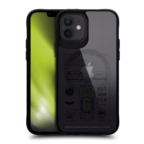 Batman DC Comics Logos and Comics Batmobile BLACK SHOCKPROOF BUMPER CASE COMPATIBLE WITH Apple iPhone 12 / iPhone 12 Pro & MAGSAFE