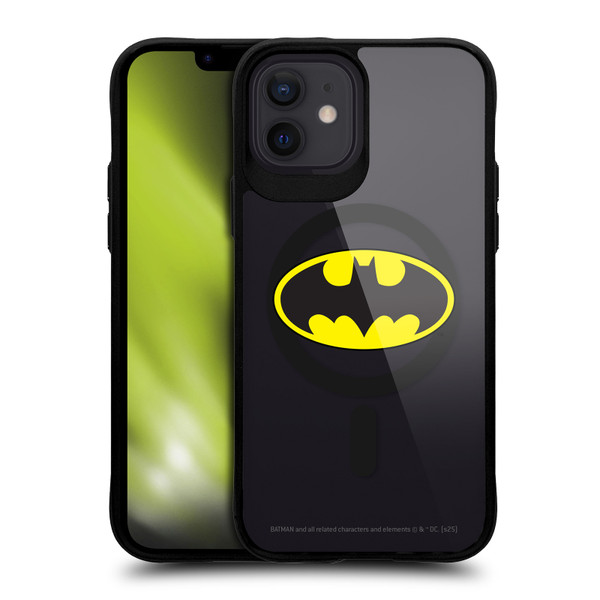 Batman DC Comics Logos and Comics Classic BLACK SHOCKPROOF BUMPER CASE COMPATIBLE WITH Apple iPhone 12 / iPhone 12 Pro & MAGSAFE