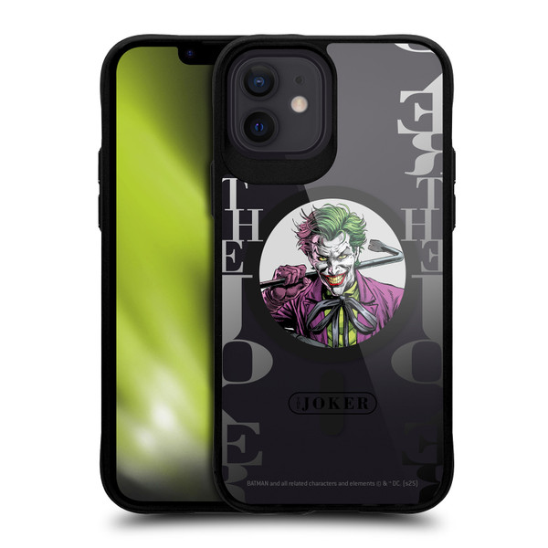 Batman DC Comics Logos and Comics Joker BLACK SHOCKPROOF BUMPER CASE COMPATIBLE WITH Apple iPhone 12 / iPhone 12 Pro & MAGSAFE