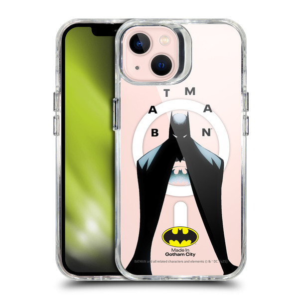 Batman DC Comics Logos and Comics Silhouette SHOCKPROOF BUMPER CASE COMPATIBLE WITH Apple iPhone 13 & MAGSAFE