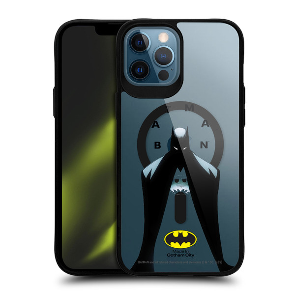 Batman DC Comics Logos and Comics Silhouette BLACK SHOCKPROOF BUMPER CASE COMPATIBLE WITH Apple iPhone 12 Pro Max & MAGSAFE