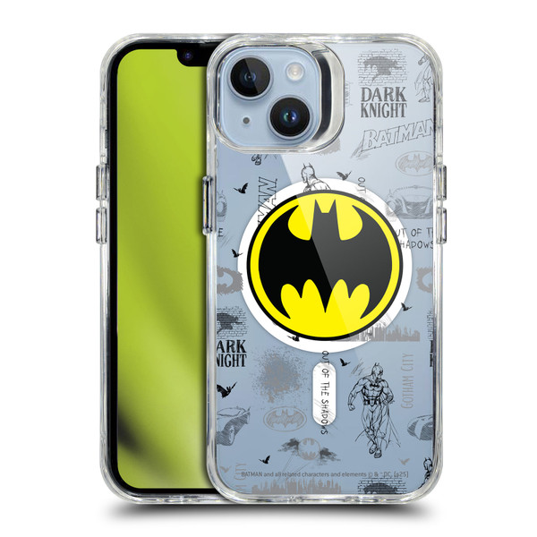 Batman DC Comics Logos and Comics Collage SHOCKPROOF BUMPER CASE COMPATIBLE WITH Apple iPhone 14 & MAGSAFE