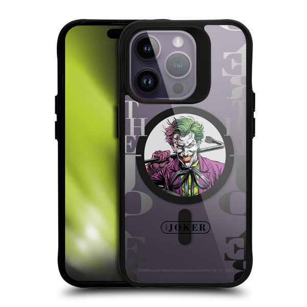 Batman DC Comics Logos and Comics Joker BLACK SHOCKPROOF BUMPER CASE COMPATIBLE WITH Apple iPhone 14 Pro & MAGSAFE