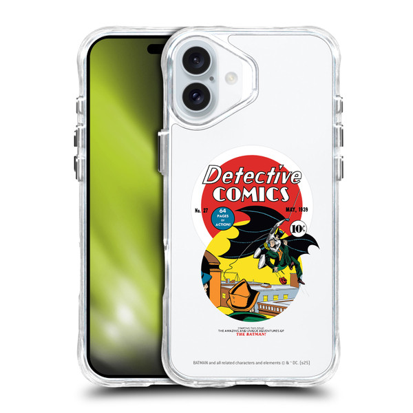 Batman DC Comics Logos and Comics First Appearance 1939 SHOCKPROOF BUMPER CASE COMPATIBLE WITH Apple iPhone 16 Plus & MAGSAFE