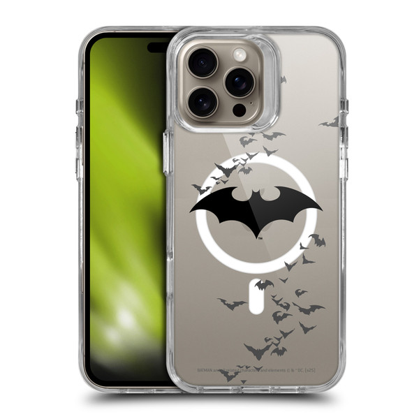 Batman DC Comics Logos and Comics Flying Bats SHOCKPROOF BUMPER CASE COMPATIBLE WITH Apple iPhone 16 Pro Max & MAGSAFE