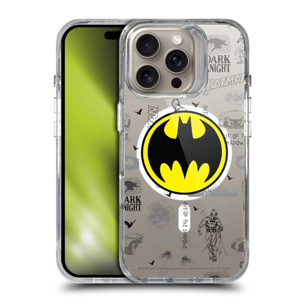 Batman DC Comics Logos and Comics Collage SHOCKPROOF BUMPER CASE COMPATIBLE WITH Apple iPhone 16 Pro & MAGSAFE