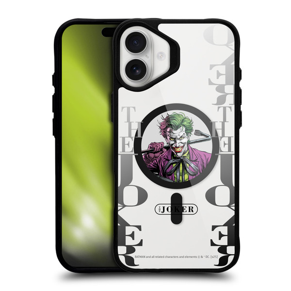 Batman DC Comics Logos and Comics Joker BLACK SHOCKPROOF BUMPER CASE COMPATIBLE WITH Apple iPhone 16 Plus & MAGSAFE