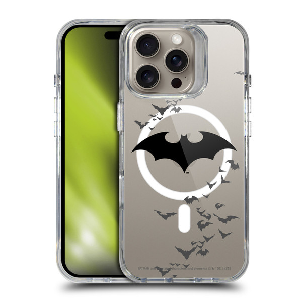 Batman DC Comics Logos and Comics Flying Bats SHOCKPROOF BUMPER CASE COMPATIBLE WITH Apple iPhone 16 Pro & MAGSAFE