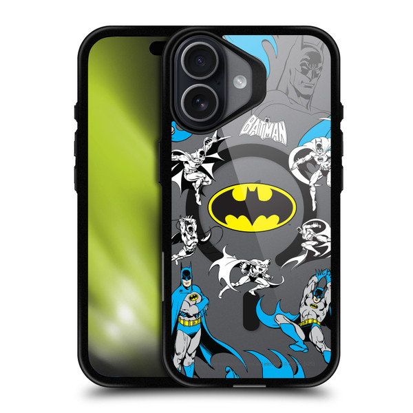 Batman DC Comics Logos and Comics Action BLACK SHOCKPROOF BUMPER CASE COMPATIBLE WITH Apple iPhone 17 & MAGSAFE