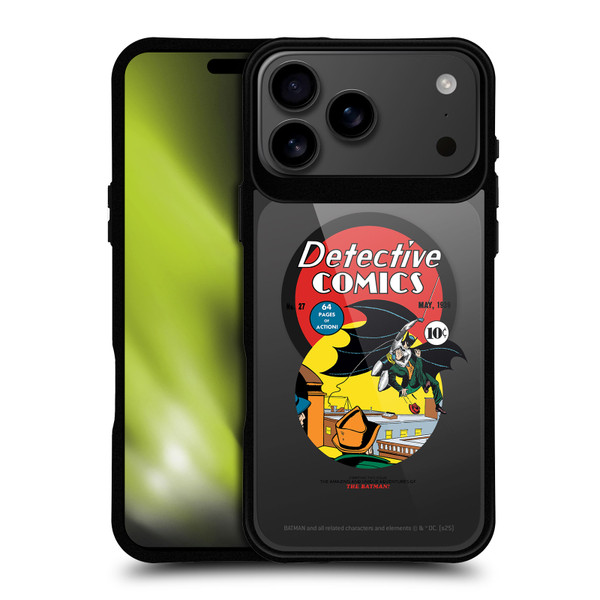 Batman DC Comics Logos and Comics First Appearance 1939 BLACK SHOCKPROOF BUMPER CASE COMPATIBLE WITH Apple iPhone 17 Pro Max & MAGSAFE