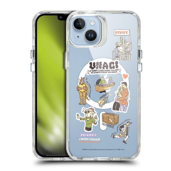 Friends TV Show Character Icons Characters SHOCKPROOF BUMPER CASE COMPATIBLE WITH Apple iPhone 14 Plus & MAGSAFE