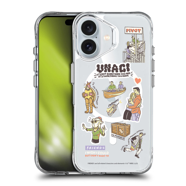 Friends TV Show Character Icons Characters SHOCKPROOF BUMPER CASE COMPATIBLE WITH Apple iPhone 16 & MAGSAFE