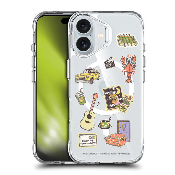 Friends TV Show Character Icons Icons SHOCKPROOF BUMPER CASE COMPATIBLE WITH Apple iPhone 16 & MAGSAFE