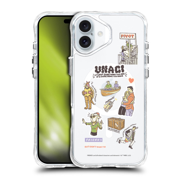 Friends TV Show Character Icons Characters SHOCKPROOF BUMPER CASE COMPATIBLE WITH Apple iPhone 16 Plus & MAGSAFE